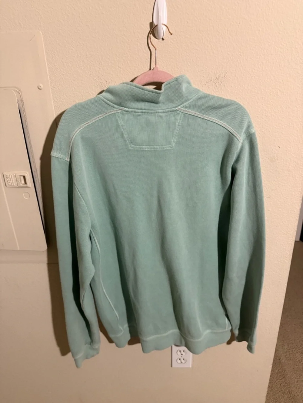 Tommy Bahama 1/4 Zip Pullover Sweatshirt Mint Green Men’s Large Cotton Mock Neck